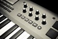 Synthesizer keyboard and controls Royalty Free Stock Photo