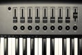 Synthesizer keyboard and controls Royalty Free Stock Photo
