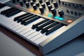 Synthesizer keyboard for Music production closed up, Generative AI Royalty Free Stock Photo