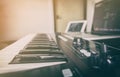 Synthesizer keyboard for music production Royalty Free Stock Photo