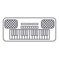 Synthesizer vector line icon, sign, illustration on background, editable strokes Royalty Free Stock Photo