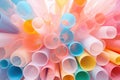 Synthetic Closeup shot of plastic pastel tubes. Generate ai