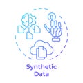 Synthetic data blue gradient concept icon