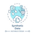 Synthetic data soft blue concept icon