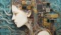 Synthetic Harmony: Circuit Board Fusion with Human Anatomy Imagery