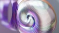 synthetic pearlescent tech holographic iridescent abstract composition with shell, 3D rendering, golden rule composition