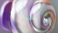 synthetic pearlescent tech holographic iridescent abstract composition with shell, 3D rendering, golden rule composition