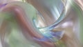 synthetic pearlescent tech holographic iridescent abstract coposition with shell, 3D rendering, golden rule composition