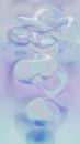 synthetic pearlescent tech holographic iridescent abstract coposition with shell, pearl and knot 3D rendering