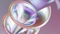 synthetic pearlescent tech holographic iridescent abstract composition, 3D rendering