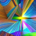 Synthetic Reality: An abstract representation of a synthetic reality, created with digital shapes and bright colors5, Generative