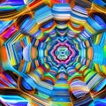 Synthetic Reality: An abstract representation of a synthetic reality, created with digital shapes and bright colors3, Generative