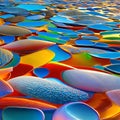 Synthetic Sea: An abstract representation of the sea, created with synthetic shapes and bright colors2, Generative AI