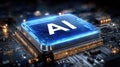 Synthetic thinking circuit: mechanized cognition, smart platform, neural response, internet mesh, futuristic input Royalty Free Stock Photo