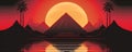 Synthwave Aesthetics: Minimalist Retro Background, Generative AI
