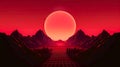 Synthwave Aesthetics: Minimalist Retro Background, Generative AI