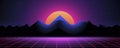 Synthwave Aesthetics: Minimalist Retro Background, Generative AI