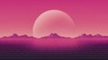 Synthwave Aesthetics: Minimalist Retro Background, Generative AI