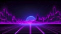 Synthwave Aesthetics: Minimalist Retro Background, Generative AI