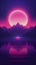 Synthwave Aesthetics: Minimalist Retro Background, Generative AI