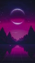 Synthwave Aesthetics: Minimalist Retro Background, Generative AI