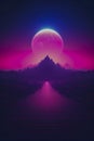 Synthwave Aesthetics: Minimalist Retro Background, Generative AI