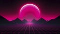 Synthwave Aesthetics: Minimalist Retro Background, Generative AI