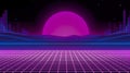 Synthwave Aesthetics: Minimalist Retro Background, Generative AI