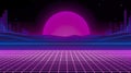 Synthwave Aesthetics: Minimalist Retro Background, Generative AI