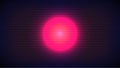 Synthwave Background. 80-s style pink Sun, Planet or Sphere