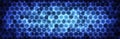 Futuristic Hexagon background. Abstract Honeycomb pattern. Blue vector illustration Royalty Free Stock Photo