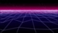 Synthwave noize net Retro Background 3d render Royalty Free Stock Photo