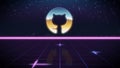 synthwave retro design icon of github