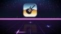 synthwave retro design icon of guitar Royalty Free Stock Photo
