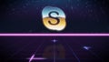 synthwave retro design icon of skype