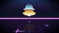 synthwave retro design icon of snapchat