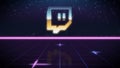 synthwave retro design icon of twitch