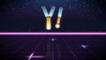 synthwave retro design icon of yahoo