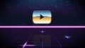 synthwave retro design icon of youtube