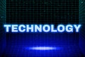 Synthwave style neon technology text typography Royalty Free Stock Photo