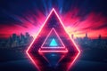 Synthwave Triangle, photorealistic. Generative AI weber.