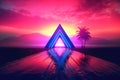 Synthwave Triangle, photorealistic. Generative AI weber. Royalty Free Stock Photo