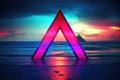 Synthwave Triangle, photorealistic. Generative AI weber. Royalty Free Stock Photo