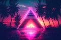 Synthwave Triangle, photorealistic. Generative AI weber. Royalty Free Stock Photo