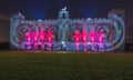 Syon House illuminated with bright laser lights Royalty Free Stock Photo