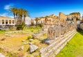 Syracuse, Italy: The Temple of Apollo in Ortygia Island, one of the major landmarks of the city