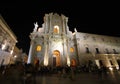 Syracuse cathedral at night Royalty Free Stock Photo