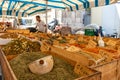 Spices sold on a street stand Sicily