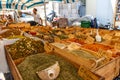 Spices sold on a street stand Sicily