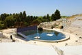 SYRACUSE, ITALY - JUNE 22, 2019: The ancient Greek theatre of Syracuse in Sicily, set up for a show